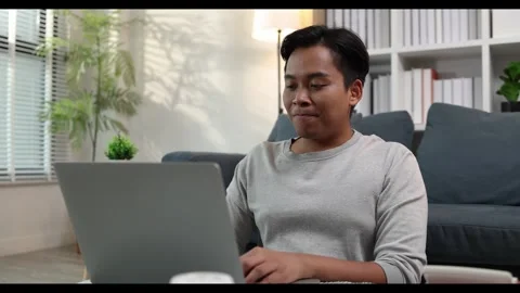 A man is working from home Stock Footage 343284941