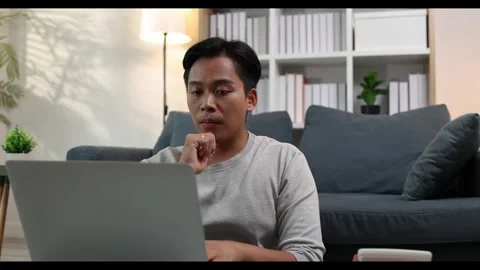 A man is working from home Stock Footage 343285358