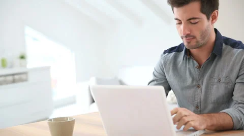 Man working from home with laptop Stock-Footage 37547225