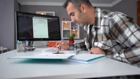 Man working in home office. Stock Footage 167103260