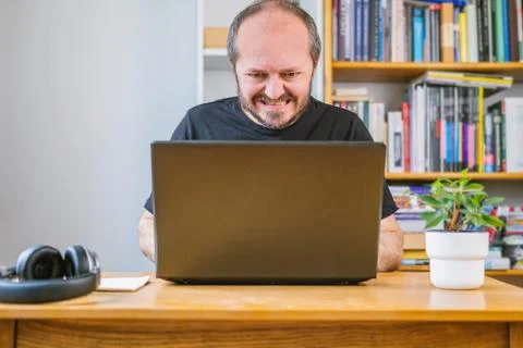 Man working from home office Stock Photos