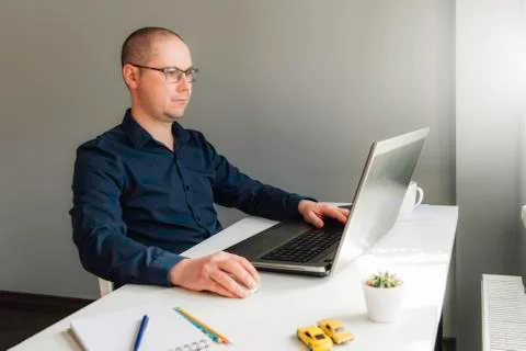 The man working at home. Stock Photos