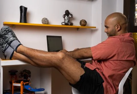 Man working from home Stock Photos