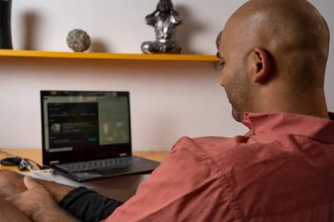Man working from home Fotos de archivo