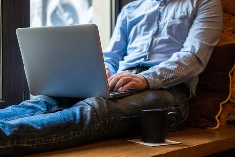 Man working at home. Stock Photos