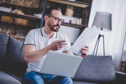 Man working at home Stock Photos