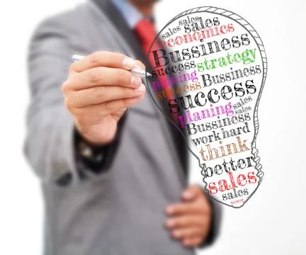 Man working on an Idea Foto stock