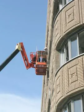 Man working inside new building Stock Photos