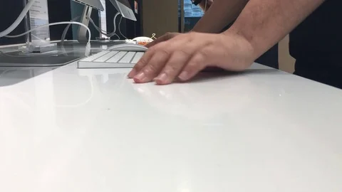 Man working on keyboard Stock Footage 73706362