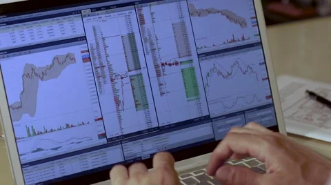 Man working on lap-top computer, preparing accounts for his superior Stock-Footage 68712889