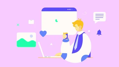 Man Working On Laptop 2D Animation. Business and Finances Concept. Stock Footage 209640989