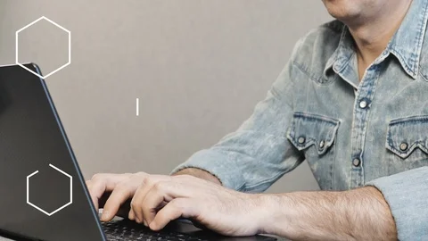 Man working on a laptop. Animation of feedback concepts, Video stock 121708521