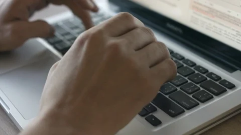 Man working on the laptop in co-working. Stock Footage 90173028
