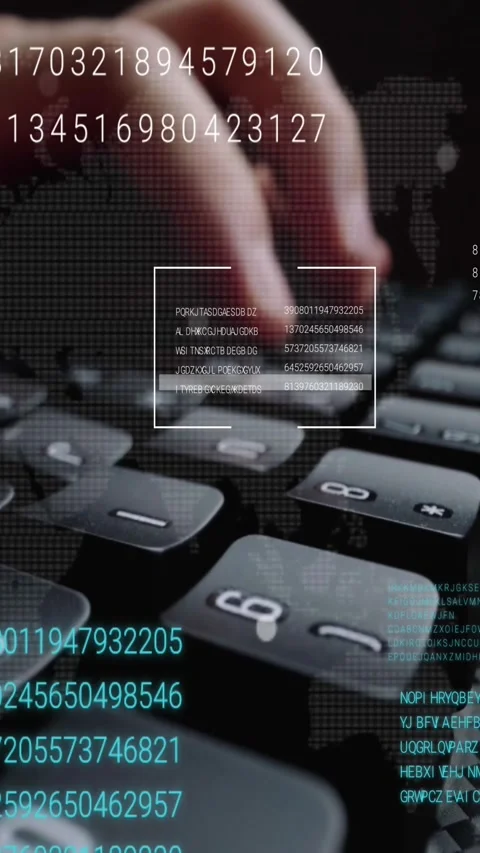 Man working on laptop computer keyboard with graphic user interface GUI hologram Stock Footage 289398671