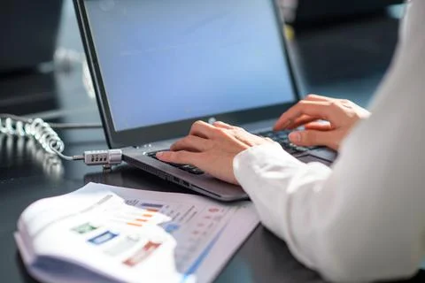 Man working laptop connected network concept Stock Photos