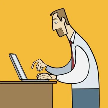 Man working on laptop flat vector man working on laptop flat vector. Busin... Stock Photos