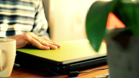Man working on laptop Stock Footage 949434