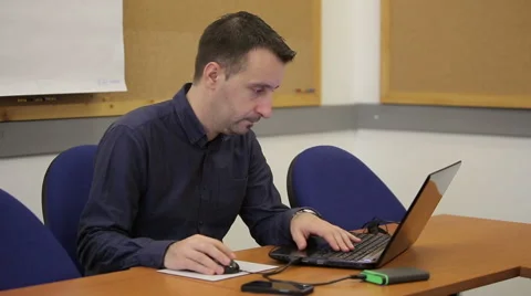 Man working with laptop Stock Footage 45125490