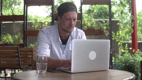 Man working with laptop Stock Footage 84923535