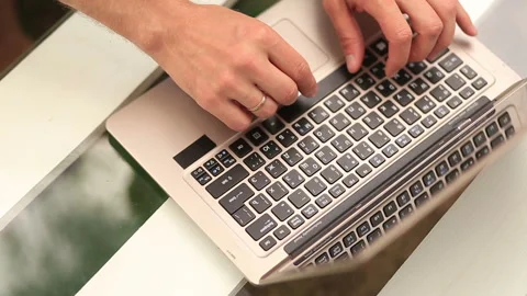Man Working On Laptop Stock-Footage 87387742
