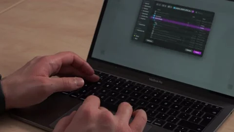 Man working on laptop Stock Footage 147027280