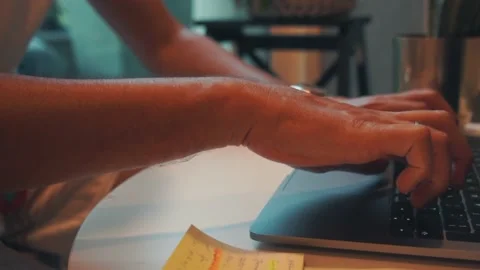 Man working on the laptop from home 스톡 동영상 132052232