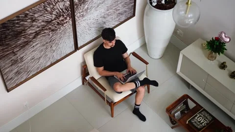 Man Working on a Laptop at Home. Stock Footage 276979073