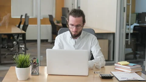 Man working with the laptop at office. Stock Footage 279868117