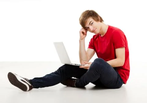Man working with a laptop Stock Photos