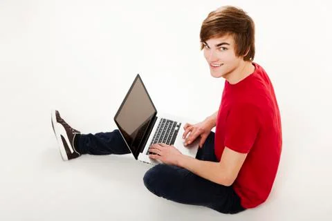Man working with a laptop Stock Photos