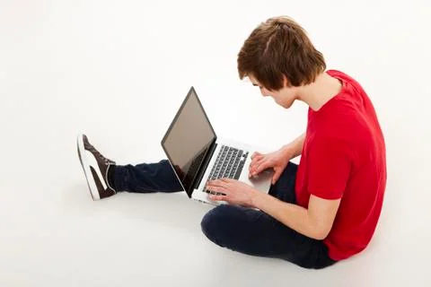 Man working with a laptop Stock Photos