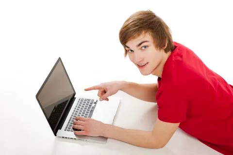 Man working with a laptop Stock Photos