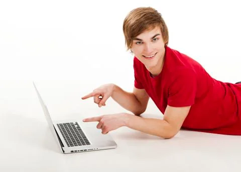 Man working with a laptop Stock Photos