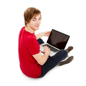 Man working with a laptop Stock Photos