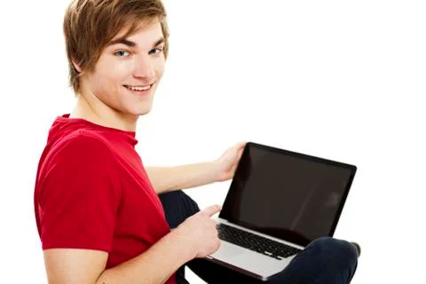 Man working with a laptop Stock Photos