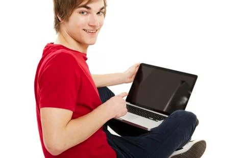 Man working with a laptop Stock Photos