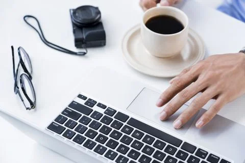 Man working with laptop Stock Photos