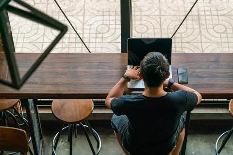Man working on laptop Stock Photos