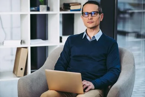 Man working on laptop Stock Photos