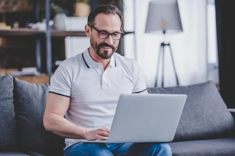 Man working on laptop Stock Photos