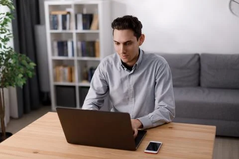Man working on laptop 스톡 사진