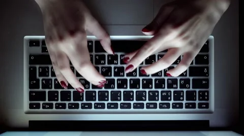 Man working with laptop, top view Stock Footage 59048942