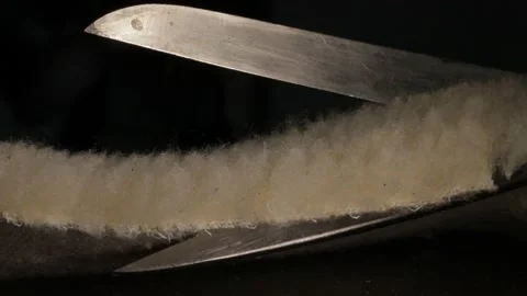 Man working with leather, shoemaker designer fashion work with shoes boots close Stock Footage 143700537