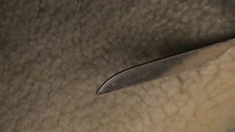 Man working with leather, shoemaker designer fashion work with shoes boots close Stock Footage 143702190