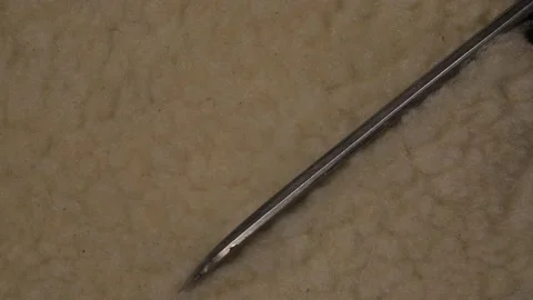 Man working with leather, shoemaker designer fashion work with shoes boots close Stock Footage 143702225