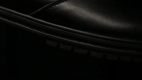 Man working with leather, shoemaker designer fashion work with shoes boots close Stock Footage 143702677