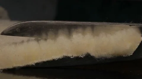 Man working with leather, shoemaker designer fashion work with shoes boots close Stock Footage 143705306