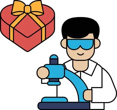 A man is working on a machine with a box behind him Stock Illustration