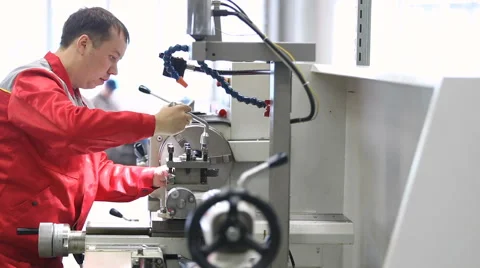 Man working for the machine tool Stock Footage 62854539