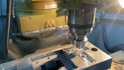 Man working on metalworking machine Stock Footage 228647026